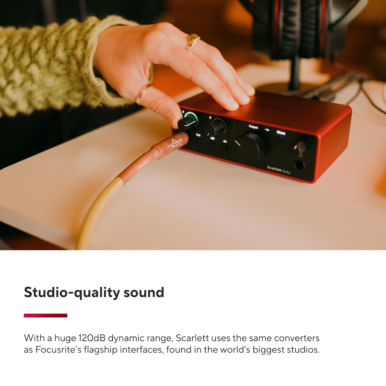 Focusrite Scarlett Solo 4th Gen USB Audio Interface, for the